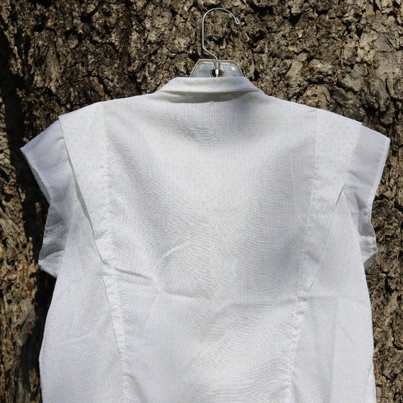 Vintage Neiman Marcus | Swiss Dot Ruffle Top - Picture 3 of 10